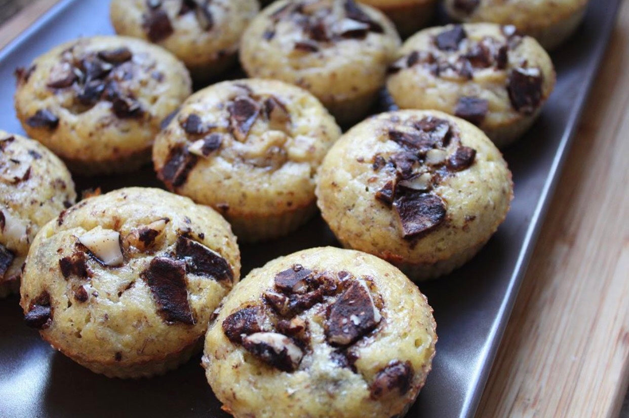 Banana Nut Chocolate Chip Muffins by SugarFree Brie