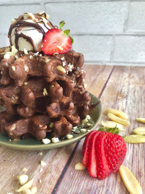 Pili Nut Chocolate Dessert Waffles by Back Porch Paleo