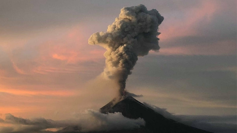 Volcano Mayon Erupts in the Bicol region of the Philippines