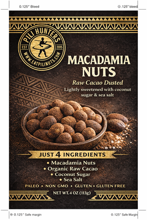 NEW! Raw Cacao Dusted Macadamia Nuts