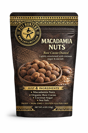NEW! Raw Cacao Dusted Macadamia Nuts