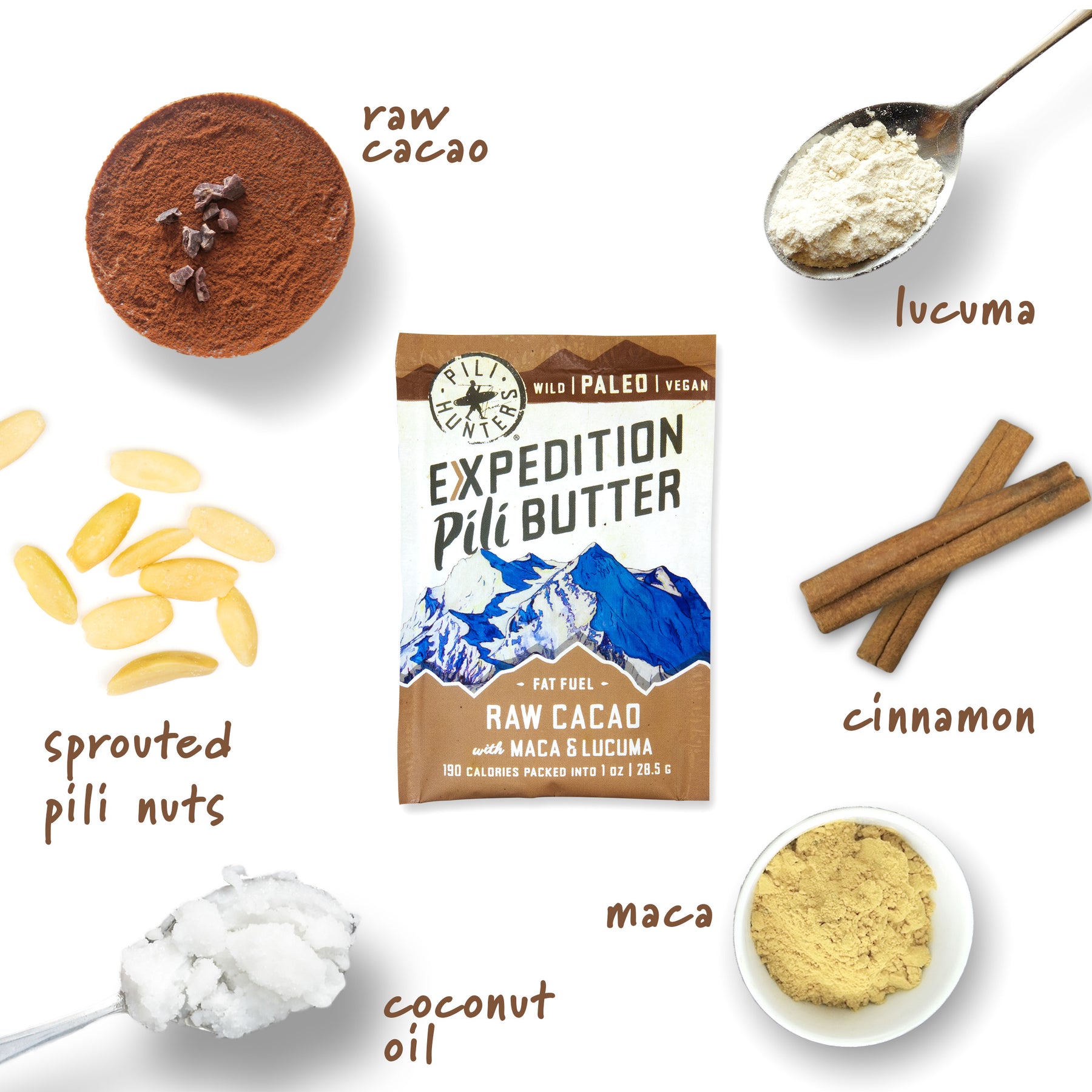 Pili Hunters™ Raw Cacao, Maca & Lucuma Pili Nut Butter